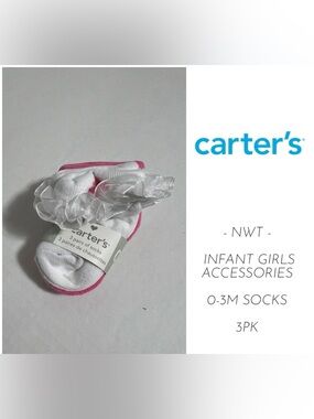 🆕CARTER’S - 0/3M - NWT - 3PK - INFANT GIRLS FRILLY SOCKS